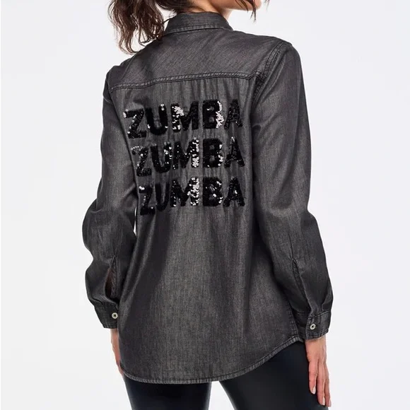 Zumba Sparkle Button Down - Picture 1 of 2